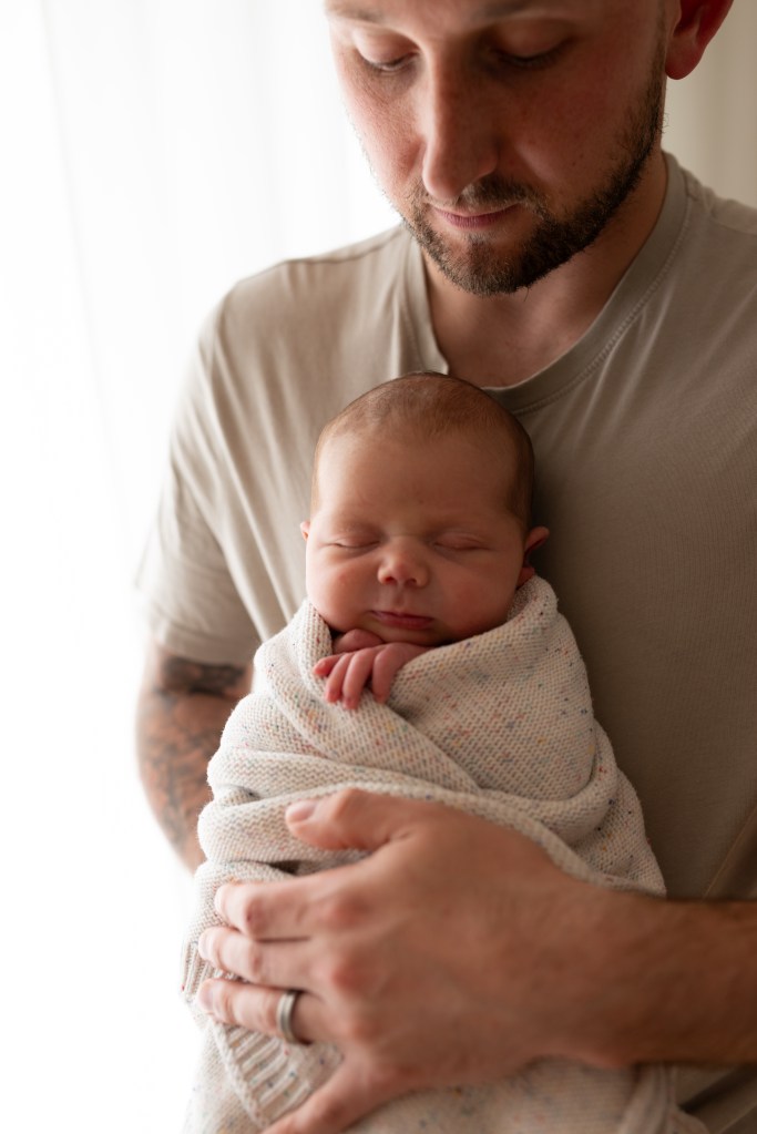 Dad and Daughter Newborn Shoot
